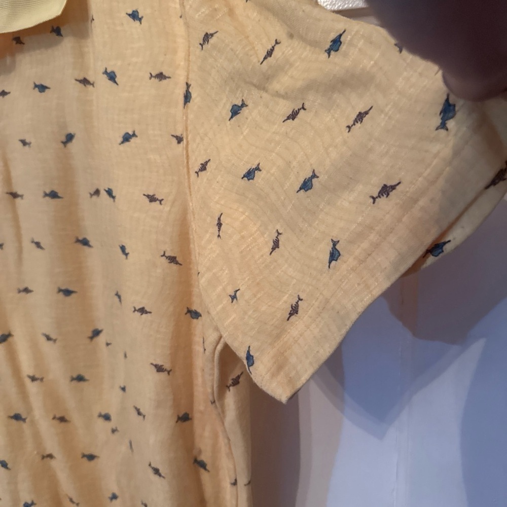 Haggar Clothing Men's Yellow Fish Short Sleeve Polo Shirt Size L - Picture 6 of 10